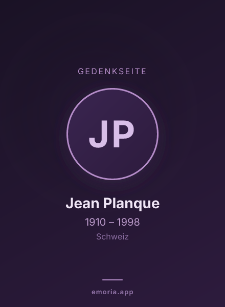Gedenkportrait von Jean Planque