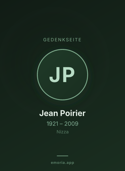 Gedenkportrait von Jean Poirier