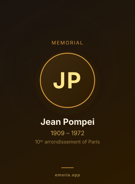Memorial portrait of Jean Pompei