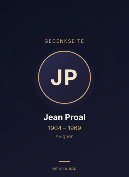 Gedenkportrait von Jean Proal