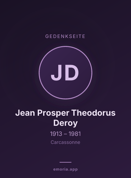 Gedenkportrait von Jean Prosper Theodorus Deroy