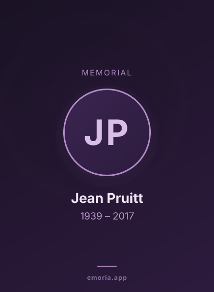 Memorial portrait of Jean Pruitt