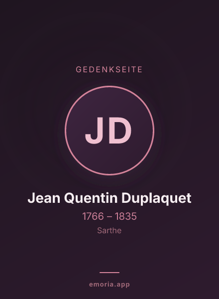 Gedenkportrait von Jean Quentin Duplaquet
