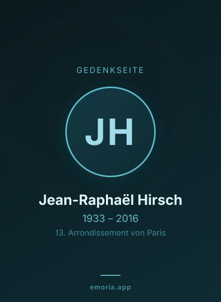 Gedenkportrait von Jean-Raphaël Hirsch