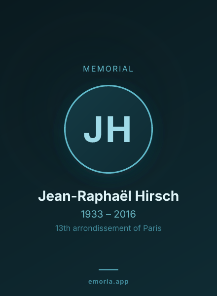 Memorial portrait of Jean-Raphaël Hirsch