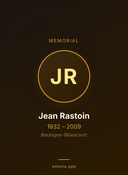 Memorial portrait of Jean Rastoin