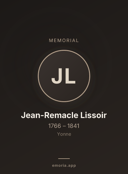 Memorial portrait of Jean-Remacle Lissoir