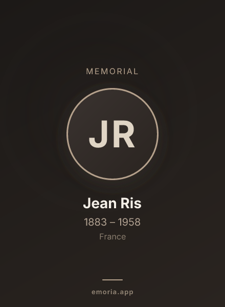 Memorial portrait of Jean Ris