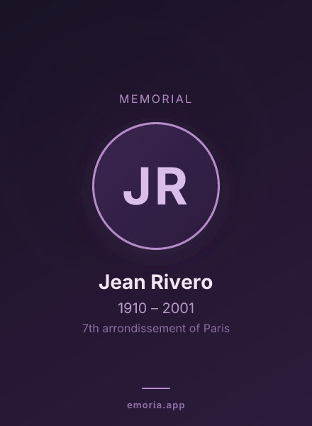 Memorial portrait of Jean Rivero