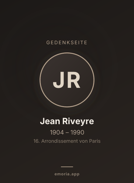 Gedenkportrait von Jean Riveyre