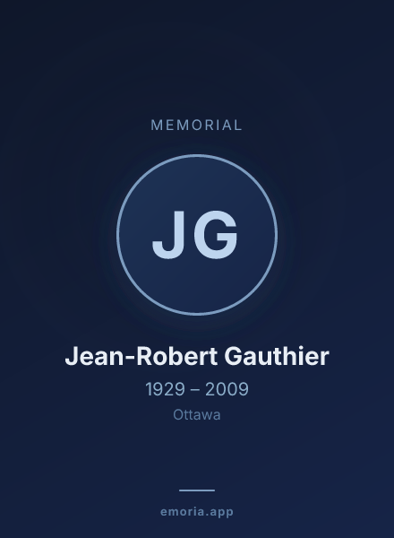 Memorial portrait of Jean-Robert Gauthier