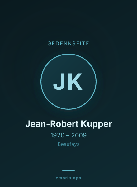 Gedenkportrait von Jean-Robert Kupper