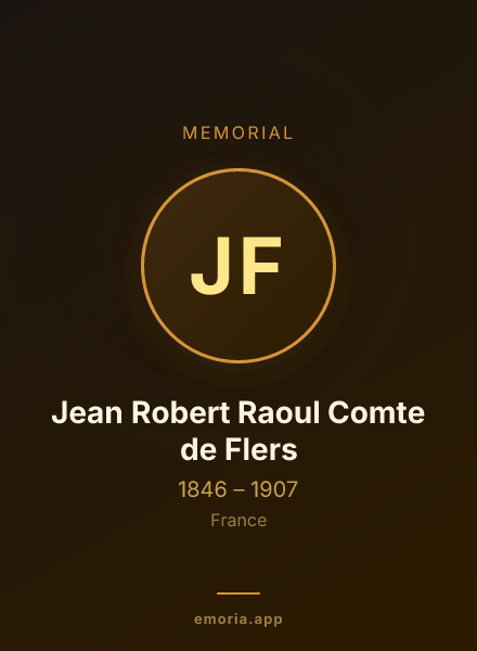 Memorial portrait of Jean Robert Raoul Comte de Flers