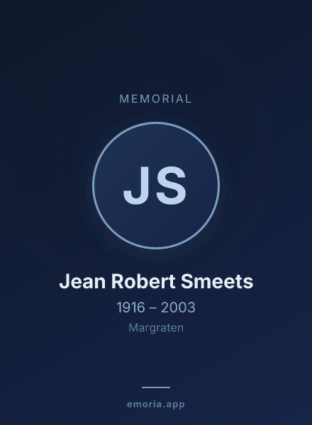 Memorial portrait of Jean Robert Smeets