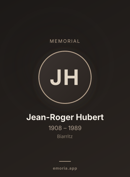 Memorial portrait of Jean-Roger Hubert