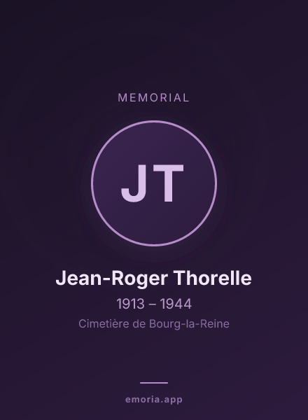 Memorial portrait of Jean-Roger Thorelle