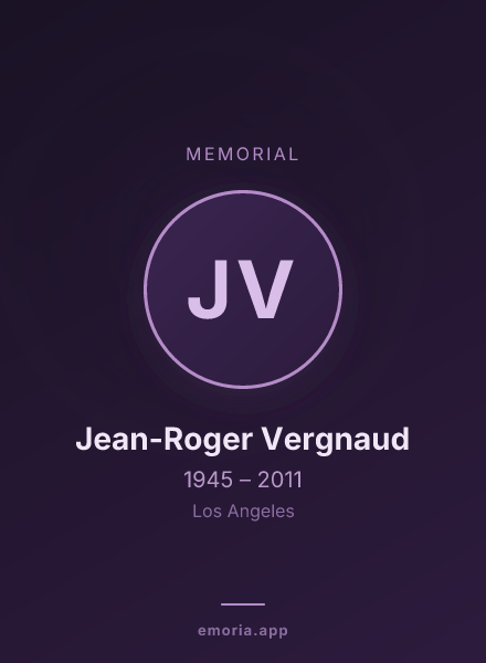 Memorial portrait of Jean-Roger Vergnaud