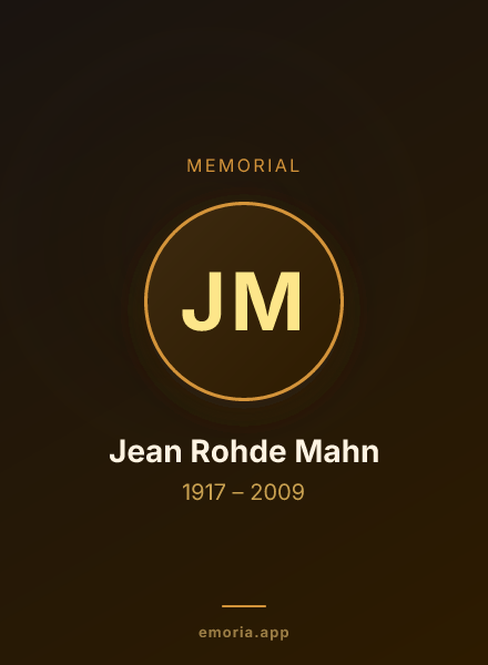 Memorial portrait of Jean Rohde Mahn