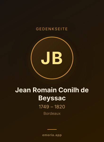 Gedenkportrait von Jean Romain Conilh de Beyssac