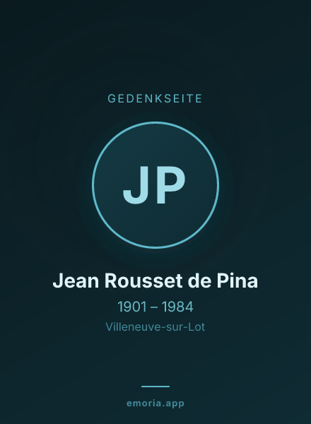 Gedenkportrait von Jean Rousset de Pina