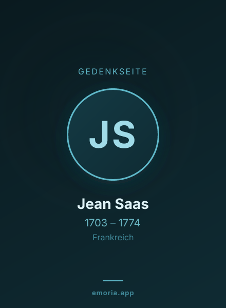 Gedenkportrait von Jean Saas