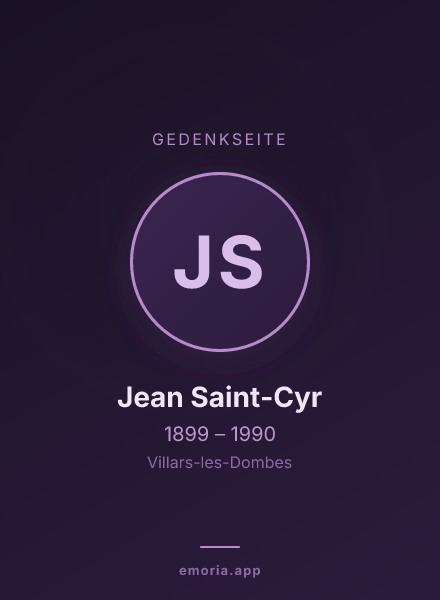 Gedenkportrait von Jean Saint-Cyr