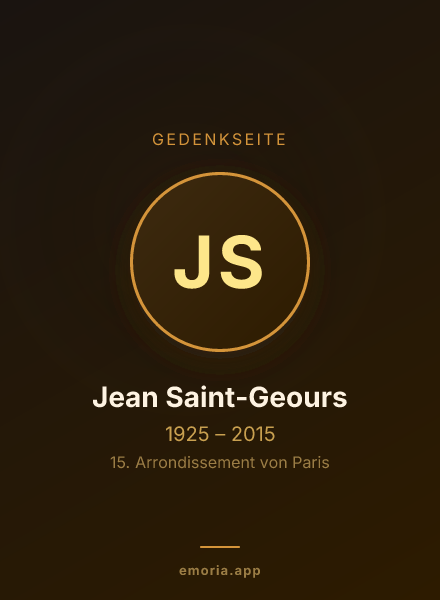 Gedenkportrait von Jean Saint-Geours