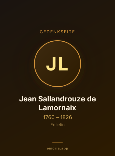 Gedenkportrait von Jean Sallandrouze de Lamornaix
