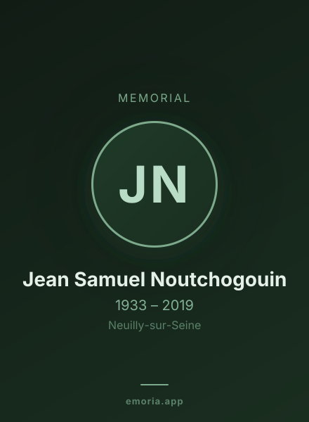 Memorial portrait of Jean Samuel Noutchogouin