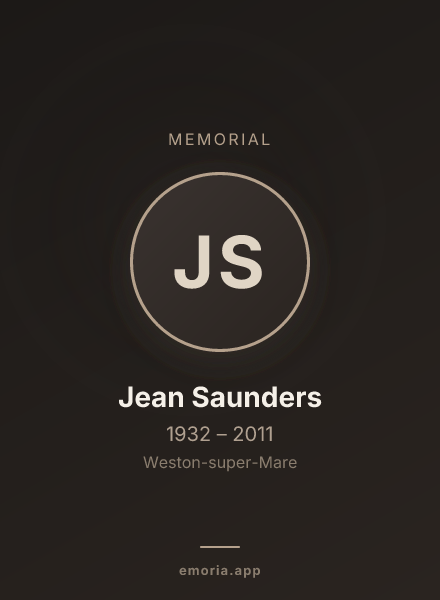 Memorial portrait of Jean Saunders