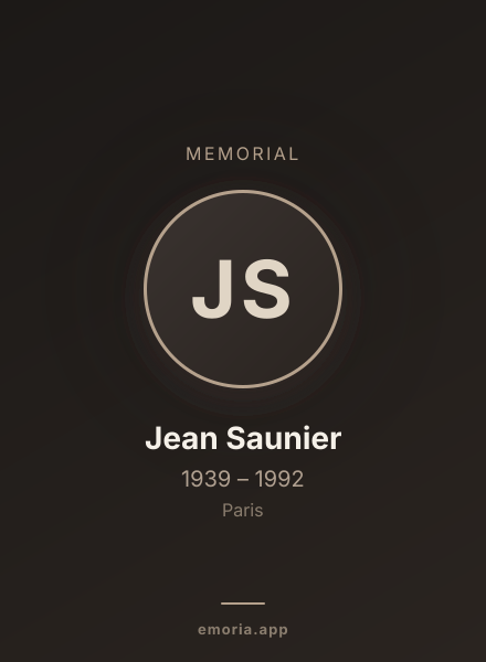 Memorial portrait of Jean Saunier