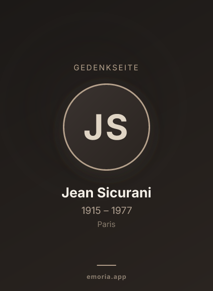 Gedenkportrait von Jean Sicurani