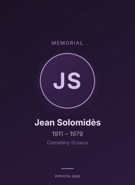 Memorial portrait of Jean Solomidès