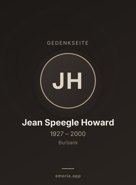 Gedenkportrait von Jean Speegle Howard