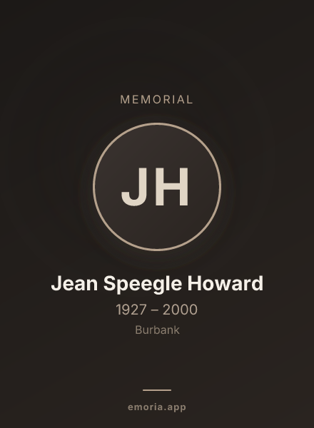 Memorial portrait of Jean Speegle Howard