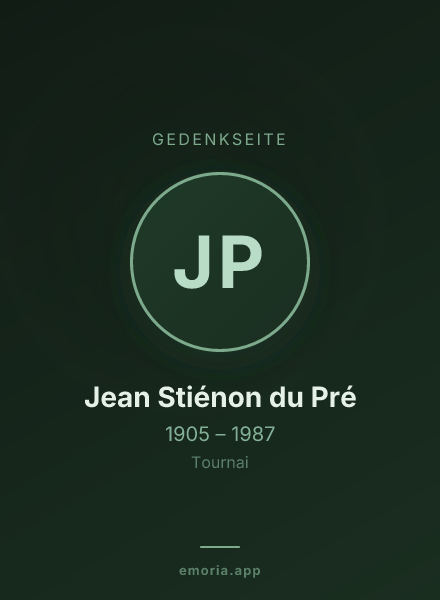 Gedenkportrait von Jean Stiénon du Pré