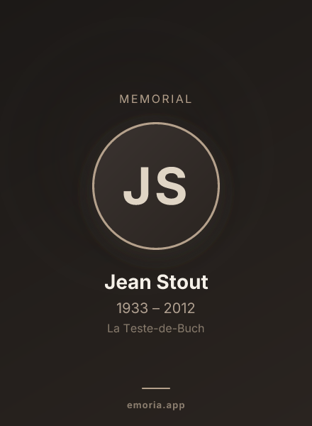 Memorial portrait of Jean Stout