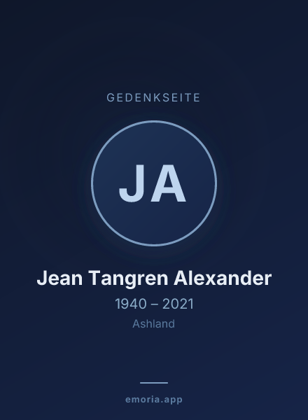Gedenkportrait von Jean Tangren Alexander