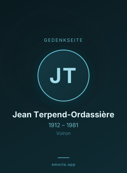 Gedenkportrait von Jean Terpend-Ordassière