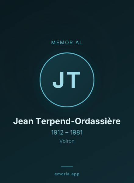 Memorial portrait of Jean Terpend-Ordassière