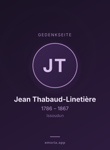 Gedenkportrait von Jean Thabaud-Linetière
