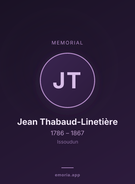 Memorial portrait of Jean Thabaud-Linetière