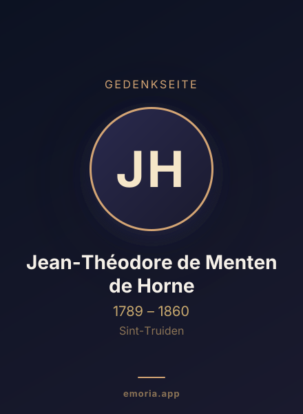 Gedenkportrait von Jean-Théodore de Menten de Horne