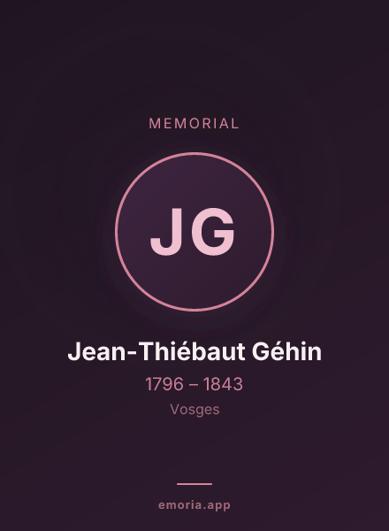 Memorial portrait of Jean-Thiébaut Géhin