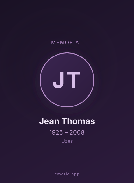 Memorial portrait of Jean Thomas