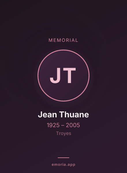 Memorial portrait of Jean Thuane