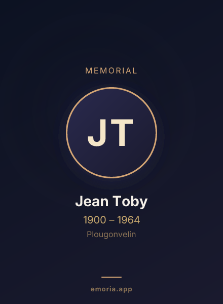 Memorial portrait of Jean Toby