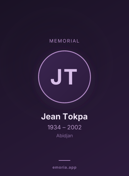 Memorial portrait of Jean Tokpa