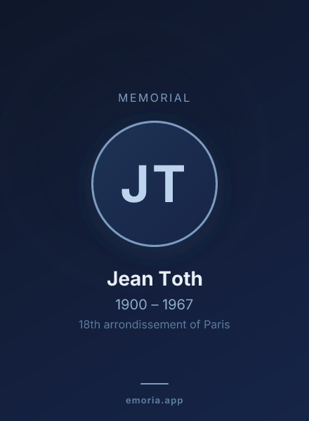 Memorial portrait of Jean Toth