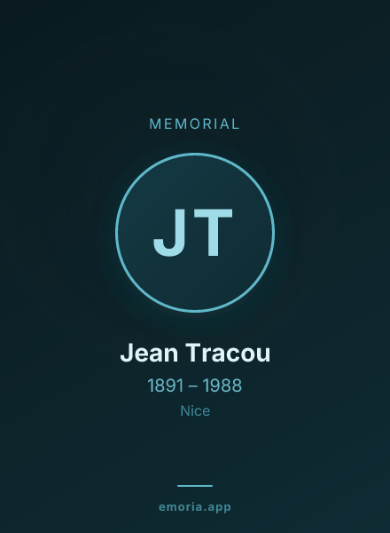 Memorial portrait of Jean Tracou